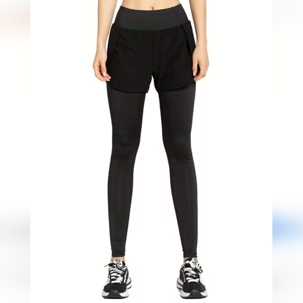 2 in 1 Womens Sports Short Leggings